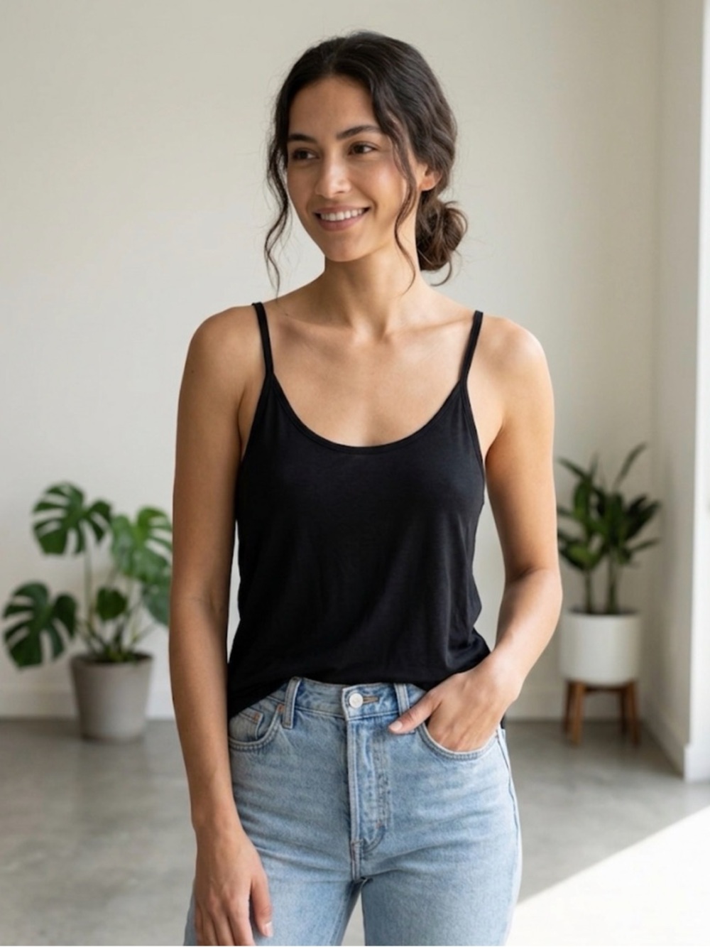 Alexander Wang Black Spaghetti Strap Camisole